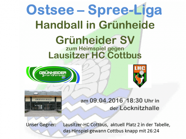 Erste empfängt zu Hause den Lausitzer HC Cottbus