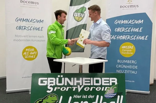 Sektion: Kooperations-Vereinbarung mit Docemus Privatschulen auf Löcknitz-Campus Grünheide besiegelt – Freier Eintritt für alle Schülerinnen und Schüler – GSV hofft auf Zuwachs beim Handball-Nachwuchs